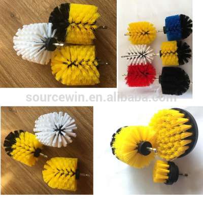 2'' 4'' 5'' Cone-shaped Four Brushes Set Washing Car Carpet Wheel and Seats Clean Brush Disc Shape Drill Scrubbing Brush