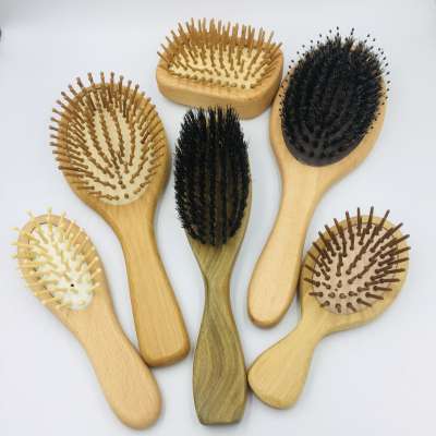 anti-static massage head comb tail black carbon fiber boar hair bristles men woman baby hair care airbag combs