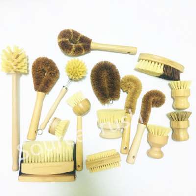 refill brush head kitchen cleaner natural tampico fibre beech wood dish brush palm bowl brushes