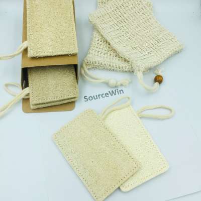 customized cotton tag natural beauty dry luffa sponge bath shower brush soft organic loofah pad soap scrubbers